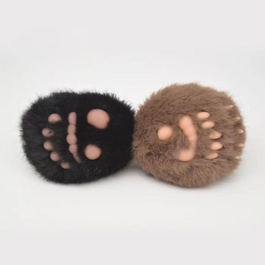 Squeezable Plush Panda Paw Keychain - Satisfying Fidget Toy & Stress Relief Bag Charm