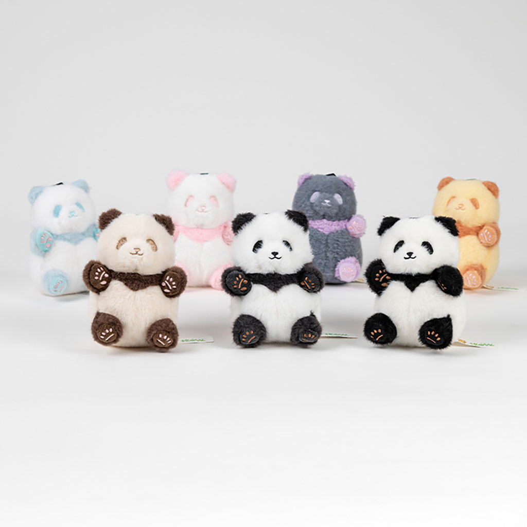 Weekday Panda Plush Keychain Set | 7 Colors for 7 Days of Cute (7-Piece Box Set)